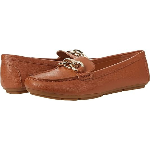 Women's Calvin Klein Luca Cognac Loafers Size 7.5M - Picture 1 of 10